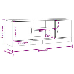 vidaXL Meuble TV gris béton 102x30x37,5 cm bois d'ingénierie pas cher