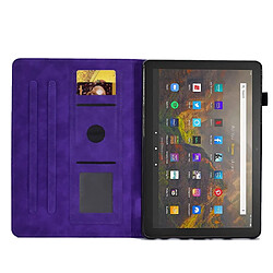 Etui en PU motif en forme de cœur avec support et porte-cartes pour votre Amazon Fire HD 10 (2021) - violet