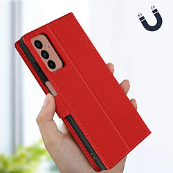 Avizar Étui Galaxy A23 5G et M23 5G Clapet Portefeuille Support Vidéo Dragonne rouge pas cher