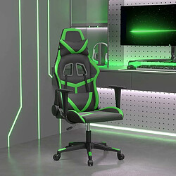 Maison Chic Chaise de jeu, Chaise gaming, Fauteuil gamer d'ordinateur,Chaise de Bureau Noir et vert Similicuir -GKD31247