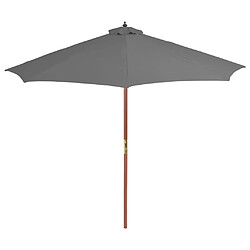 ComfortXL Parasol D'extérieur Avec Mât En Bois 300 Cm Anthracite