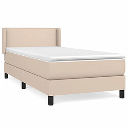 Maison Chic Lit Adulte - Lit simple Lit à sommier tapissier avec matelas moelleux - Meuble de Chambre - Cappuccino 100x200 cm -MN41684