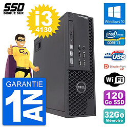 PC Dell Precision T1700 SFF Intel i3-4130 RAM 32Go SSD 120Go Windows 10 Wifi - Occasion