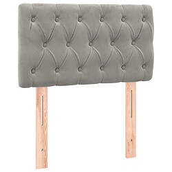 Acheter Maison Chic Tête de lit scandinave à LED,meuble de chambre Gris clair 80x7x78/88 cm Velours -MN72063