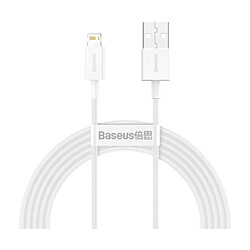 Baseus Câble de Charge et Transfert USB-Lightning Rapide 2,4A 2m Rapide Blanc