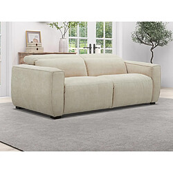 Vente-Unique Canapé 3 places relax électrique en tissu beige LAGUNDI