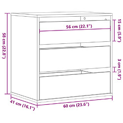 vidaXL Commode d'angle gris béton 60x41x58 cm bois d'ingénierie pas cher