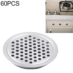 Wewoo 60 PCS 35mm Cabinet Surface Surface Ventilation Ronde Évent En Acier Inoxydable À Persiennes Grille Couverture Couvercle Avec Petits Trous