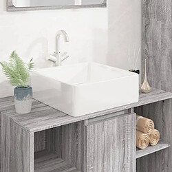 vidaXL Lavabo blanc 37x37x13 cm céramique carré