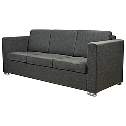 Maison Chic Canapé à 3 places,Canapé droit,Sofa de Salon,Banquette Tissu Gris foncé -GKD375942