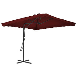 vidaXL Parasol de jardin et mât en acier rouge bordeaux 250x250x230 cm