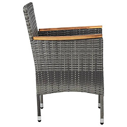 Maison Chic Lot de 2 Chaises de salle à manger de jardin - Fauteuil d'extérieur Résine tressée Gris -MN72116