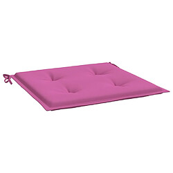 Acheter vidaXL Coussins de chaise de jardin lot de 4 rose 50x50x3 cm tissu