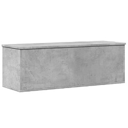 vidaXL Boîte de rangement gris béton 102x35x35 cm bois d'ingénierie