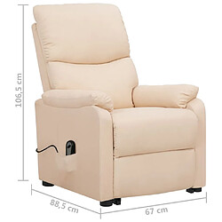 vidaXL Fauteuil Crème Tissu pas cher