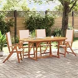 vidaXL Ensemble à manger de jardin 5pcs bois d'acacia solide textilène