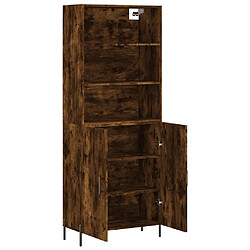 Avis vidaXL Buffet haut Chêne fumé 69,5x34x180 cm Bois d'ingénierie