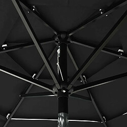 Maison Chic Parasol Jardin | Parasol à 3 niveaux avec mat en aluminium Noir 2 m - GKD25792 pas cher