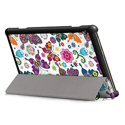 Wewoo Housse Coque Étui en cuir avec rabat à déformation horizontale pour motif de couleur pour Lenovo Tab M10, support à trois rabats (motif papillon) pas cher