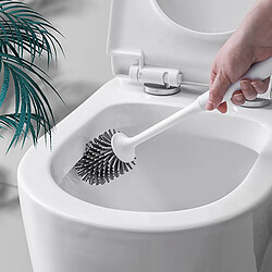 Universal Brosse de toilette en silicone Porte-brosse de toilette Ensemble d'outils de nettoyage Accessoires de salle de bains en caoutchouc en plastique durable