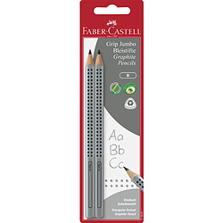 FABER-CASTELL Crayon graphite Jumbo GRIP, blister de 2 ()