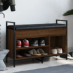 Maison Chic Banc à chaussures | Meuble de rangement à chaussures Meuble d'Entrée chêne marron 85,5x32x57,5cm bois d'ingénierie -MN54773