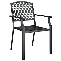 Maison Chic Ensemble de salle à manger de jardin 9 pcs,Table et chaises d'extérieur pour relax anthracite acier -GKD903815 pas cher