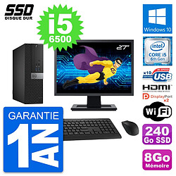 PC Dell 5040 SFF Ecran 27" Intel i5-6500 RAM 8Go SSD 240Go HDMI Windows 10 Wifi - Occasion