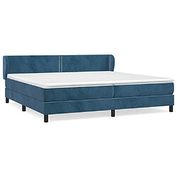 Maison Chic Lit Adulte - Lit simple Lit à sommier tapissier et matelas moelleux - Meuble de Chambre - Bleu foncé 200x200cm Velours -MN13191