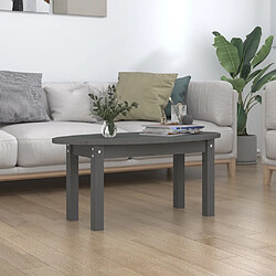 ComfortXL Table Basse Gris 80x40x35 Cm Bois Massif De Pin