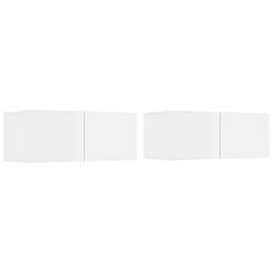 Avis Maison Chic Ensemble de meubles TV 4 pcs | Banc TV Moderne pour salon | Meuble de Rangement - Blanc brillant Bois d'ingénierie -MN33872