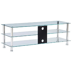 Acheter Helloshop26 Meuble télé buffet tv télévision design pratique transparent 120 cm verre trempé 2502216