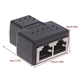 1 à 2 façons LAN Câble réseau Ethernet femelle Splitter adaptateur connecteur Noir