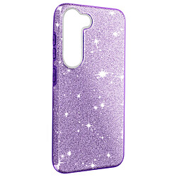 Avizar Coque Paillette pour Samsung Galaxy S23 Hybride Semi-rigide Spark Case violet