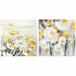 Cadre DKD Home Decor Fleurs (90 x 3,7 x 90 cm) (2 Unités)