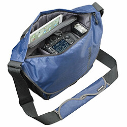 Cullmann MADRID Sports Maxima 325+ bleu/gris Sac caméra appareil photo vidéo réflex numérique et accessoires ou pour loisirs style Messenger avec compartiment tablette notebook laptop 12 pouces, housse protection imperméable, bandoulière et et inse