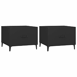 Maison Chic Ensemble de 2 tables basses avec pieds en métal,Table Console pour salon Noir 50x50x40 cm -MN76273