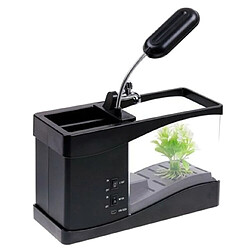 Universal USB mini-aquarium aquarium avec boîte de rangement lumière LED écran LCD horloge pour la page d'accueil décoration de bureau 1.5L | réservoir aquarium