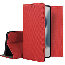 Htdmobiles Housse pour Apple iPhone 15 - etui coque pochette portefeuille + film ecran - ROUGE MAGNET