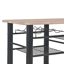 Acheter vidaXL Ensemble de bar avec étagères 3 pcs Bois et acier