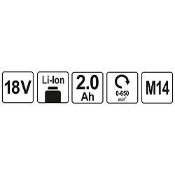 YATO Mélangeur à mortier avec batterie Li-Ion 2,0Ah 18 V pas cher