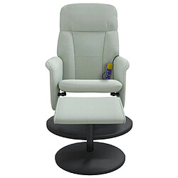 Avis vidaXL Fauteuil inclinable de massage repose-pied gris clair velours