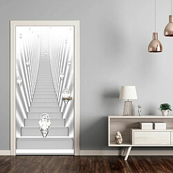 Paris Prix Papier Peint pour Porte White Stairs & Jewels I 210x100cm