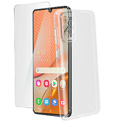 Avizar Coque Samsung Galaxy A72 Souple et Film Verre Trempé Dureté 9H transparent