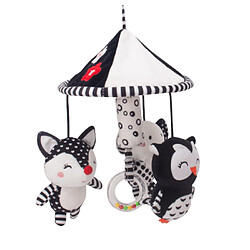 Universal Jouet bébé hochet enfant 06 12 mois ensemble nouveau-né bébé noir blanc peluche douce mignon animal accroché à l'horloge de lit cadeau | Berceau téléphone mobile