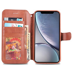 Acheter Wewoo Housse Coque Pour iPhone XR AZNS Texture du mollet Etui en cuir avec rabat magnétique horizontal support et fentes cartes et cadre photo Marron