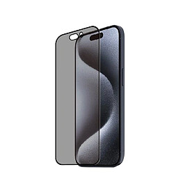 Tiger Verre Trempé pour iPhone 15 Pro Recyclé Confidentiel Ultra-résistant Noir transparent