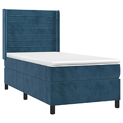 Avis Maison Chic Lit Adulte - Lit simple Lit à sommier tapissier et matelas moelleux - Meuble de Chambre - Bleu foncé 80x200 cm Velours -MN47196