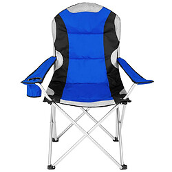 Helloshop26 Chaise pliante avec rembourrage camping bleu 2208089_2 pas cher