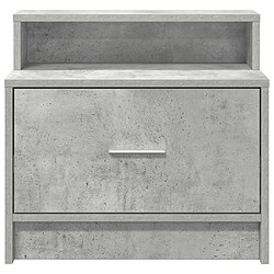 Avis vidaXL Table de chevet avec tiroir gris béton 51x31x47 cm